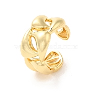 Brass Open Cuff Rings, Hollow Teardrop, Real 18K Gold Plated, Inner Diameter: 18mm(RJEW-P098-08G)