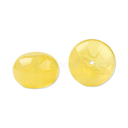 Resin Beads, Imitation Gemstone, Flat Round, Yellow, 16x11mm, Hole: 2.1~2.3mm(RESI-N034-04-K05)