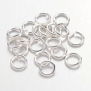 90pcs Silver Color Plated Brass Jump Rings, Cadmium Free & Lead Free, Open Jump Rings, 18 Gauge, 6x1mm, Inner Diameter: 4mm, about 90pcs/10g(X-JRC6MM-S)