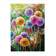 DIY 5D Colorful Dandelion Pattern Canvas Diamond Painting Kits, with Resin Rhinestones, Sticky Pen, Tray Plate, Glue Clay, for Home Wall Decor Full Drill Diamond Art Gift, Dandelion Pattern, 39x29.5x0.03cm(DIY-C021-18)