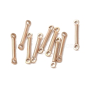 Ion Plating(IP) 304 Stainless Steel Links, Bar Connector Charms, Rose Gold, 15x2.5x1.5mm, Hole: 1.4mm(STAS-Q323-05A-RG)