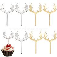 40Pcs Acrylic Mirror Cake Toppers, Cake Insert Cards, for Cake Decoration, Deer, 95x56x1.5mm(AJEW-SC0001-58)