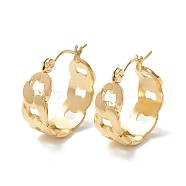 304 Stainless Steel Cuban Link Chunky Hoop Earrings for Women, Golden, 21.5x19.5x8mm, Pin: 0.7mm(EJEW-P197-07G)