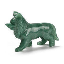 Natural Green Aventurine Sculpture Display Decorations, Figurine Home Decoration, for Home Office Desk Decoration, Wolf, 83x25x54.5mm(G-C166-01B)