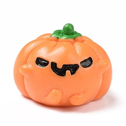 Halloween Theme Resin Display Decoration, for Home Decoration, Photographic Prop, Dollhouse Accessories, Pumpkin Jack-O'-Lantern, Coral, 21.5x29x29.5mm(RESI-H141-17)
