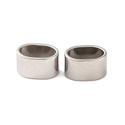 Non-Tarnish 304 Stainless Steel Slide Charms, Oval, Stainless Steel Color, 7.5x12x8mm, Hole: 5x10mm(X-STAS-S133-01P-01)