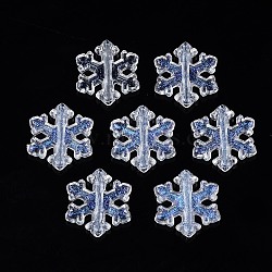 Transparent Acrylic Beads, Glitter Powder, Snowflake, Clear, 12.5x11.5x2.5mm, Hole: 1.5mm, 400pcs/box(TACR-FH0001-14)