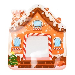 Christmas Theme Plastic Zip Lock Bags, Resealable Bags, Self Seal Bags, Top Seal, House, 20x17x0.3cm(ABAG-Q053-06B)