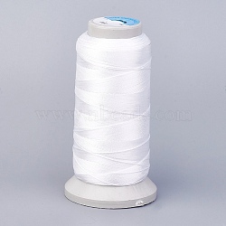Polyester Thread, for Custom Woven Jewelry Making, White, 1mm, about 230m/roll(NWIR-K023-1mm-20)