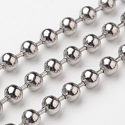 304 Stainless Steel Ball Chains, with Spool, Stainless Steel Color, 4mm, about 164.04 Feet(50m)/roll(CHS-L015-46)