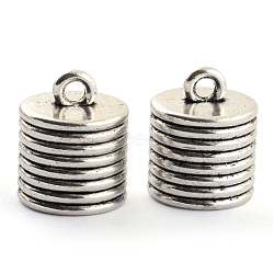 Tibetan Style Alloy Cord Ends, End Caps, Cadmium Free & Nickel Free & Lead Free , Antique Silver, 20x16mm, Hole: 3mm, about 150pcs/1000g(TIBEP-S300-26AS-NR)