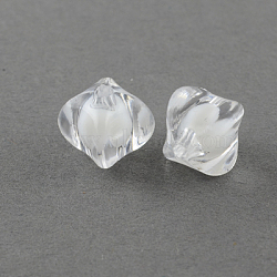 Transparent Acrylic Beads, Bead in Bead, Rhombus, Clear, 8x10x10mm, Hole: 2mm, about 1790pcs/500g(TACR-S111-8mm-01)