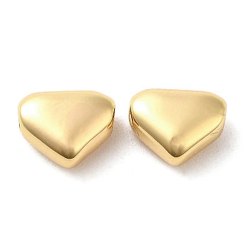 Brass Beads, Heart, Real 18K Gold Plated, 5x6.5x3mm, Hole: 1.2mm