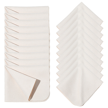 20Pcs Suede Fiber Glasses Cleaning Cloth, Rectangle, Old Lace, 175x148x0.4mm