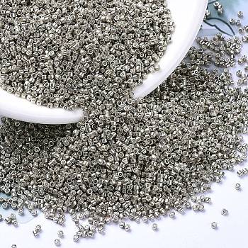 MIYUKI Delica Beads, Cylinder, Japanese Seed Beads, 11/0, (DB0436) Galvanized Pewter, 1.3x1.6mm, Hole: 0.8mm, about 2000pcs/10g