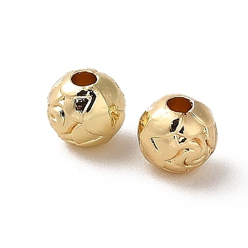 Rack Plating Zinc Alloy Spacer Beads, Long-Lasting Plated, Round, Real 18K Gold Plated, 6x5mm, Hole: 1.6mm