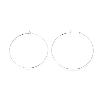 Jewelry Findings, Brass Hoop Earring, Platinum Color, 20 Gauge, 45x0.8mm