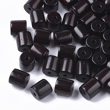 Natural Sandalwood Beads, Waxed Wooden Beads, Dyed, Column, Coconut Brown, 8.5x8mm, Hole: 1.6mm, about 1380pcs/500g