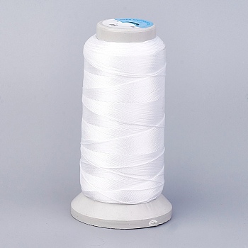 Polyester Thread, for Custom Woven Jewelry Making, White, 1mm, about 230m/roll