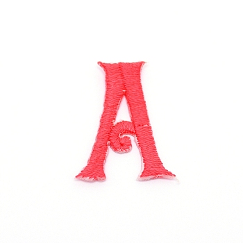 Computerized Embroidery Cloth Iron on/Sew on Patches, Costume Accessories, Appliques, Letter, Red, Letter.A,  27x21x1.4mm
