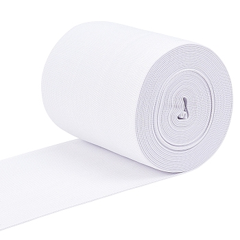 Flat Elastic Rubber Cord/Band, Webbing Garment Sewing Accessories, White, 120mm, about 6m/Roll