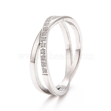 Clear Stainless Steel+Cubic Zirconia Finger Rings