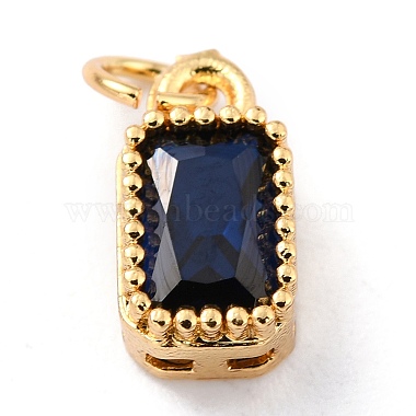 Real 18K Gold Plated Brass Inlaid Cubic Zirconia Charms(X-ZIRC-L100-075G-05)-2