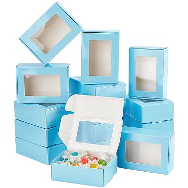 Light Sky Blue Rectangle Paper Mailer Boxes