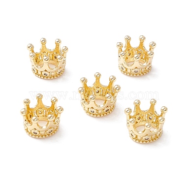 Clear Crown Brass+Cubic Zirconia Beads