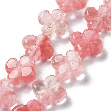 Flower Cherry Quartz Glass Beads
