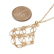Brass Chains Macrame Pouch Empty Stone Holder for Pendant Necklaces Making(NJEW-JN04475-03)-5