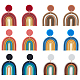 6 pares 6 aretes colgantes con forma de arco de arcilla polimérica de colores para mujer(EJEW-AN0004-33)-1
