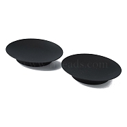 Iron Candle Holder, Tealight Tray, Home Tabletop Centerpiece Decoration, Flat Round, Black, 10.7x1.7cm, 2pcs/set(AJEW-WH0248-291A)