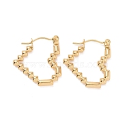 Ion Plating(IP) 304 Stainless Steel Hoop Earrings for Women, Heart, Golden, 20x18.5x2.5mm, Pin: 0.8mm(EJEW-F287-06G)