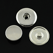 Brass Spring Snap Fastener, Including Socket, Cap, Stud, Platinum, 19x4.5mm, Hole: 4mm, 3pcs/set(X-BUTT-R024-02)