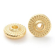 Rack Plating Alloy Spacer Beads, Lead Free & Cadmium Free, Long-Lasting Plated, Disc, Real 18k Gold Plated, 8x3mm, Hole: 1.8mm(KK-J277-14G)