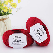 Wool Yarn for Sweater Hat, 4-Strands Wool Threads for Knitting Crochet Supplies, FireBrick, about 656.17 Yards(600m)/Roll(YCOR-PW0001-002G)