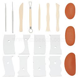 Clay Tools Kits, including Acrylic Scrapers, for Clay Crafts, Clay Knife, Oval DIY Silicone Molds, Polymer Clay Sculpture Tool, Stainless Steel Needle, Mixed Color(DIY-FG0005-67A)