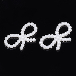 ABS Plastic Imitation Pearl Links, Bowknot, Creamy White, 17x30x3mm, Hole: 6x9.5mm(OACR-S020-09)