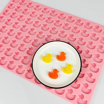 DIY Food Grade Silicone Molds, Fondant Molds, Resin Casting Molds, for Chocolate, Candy, Duck, Light Coral, 200x300x7mm, Inner Diameter: 21.5x21mm