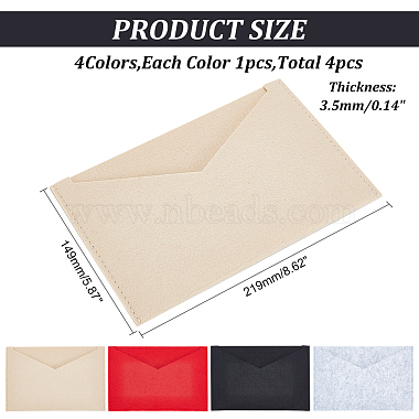 wadorn 4pcs 4 couleurs laine feutre enveloppe sac à main insert organisateur(FIND-WR0006-71C)-2