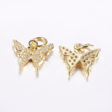 Long-Lasting Plated Brass Micro Pave Cubic Zirconia Charms(X-ZIRC-F069-32G)-2