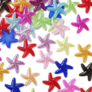 Mixed Color Starfish ABS Plastic Cabochons
