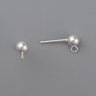 304 Stainless Steel Ball Stud Earring Post(STAS-H410-10S-B)-2