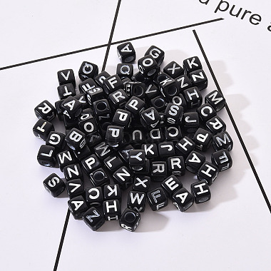 Black Craft Acrylic Letter Beads(SACR-YW0001-18)-1