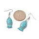 Fish Synthetic Turquoise Dangle Earrings(EJEW-JE05532)-2