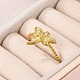 304 Stainless Steel Crystal Rhinestone Cuff Rings for Women(RJEW-G338-02G)-2