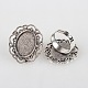 Vintage Adjustable Iron Flower Finger Ring Components Alloy Cabochon Bezel Settings(PALLOY-O036-19AS)-1