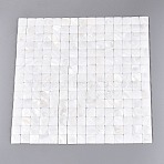 Natural Freshwater Shell Mosaic Tiles Cabochons, Square, Flat Back, 20x20x3.5~4.5mm, about 225pcs/set(SHEL-Q029-06)