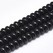 Natural Black Onyx Beads Strands, Rondelle, 10x6mm, Hole: 1mm, about 67pcs/strand, 15.3 inch(G-T122-02D)
